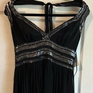 Elegant Black Dress with Silver Accents